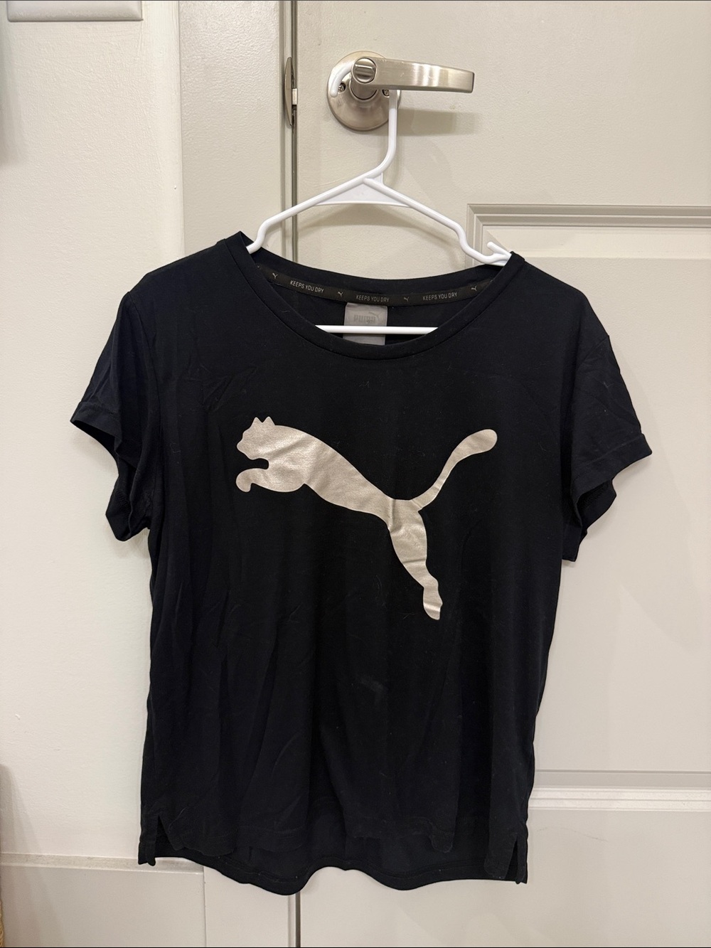 Puma Black T-Shirt with Silver Puma Logo
